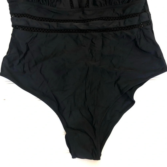 TEMPT Me Swimsuit Plunge V-neck Monokini Sexy Hollow Out Black Criss Cross 22W - Picture 8 of 11